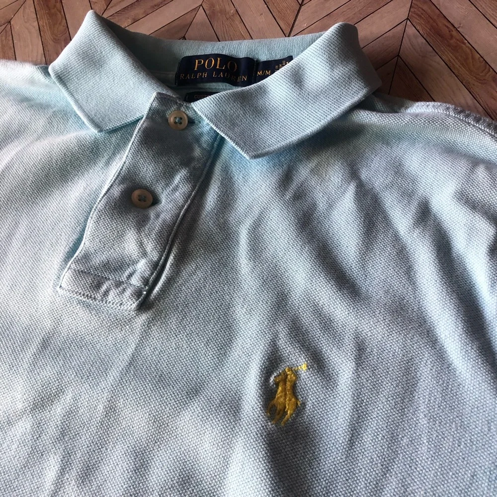 Polo Ralph Lauren Custom Fit Short Sleeve Blue Polo Size Medium